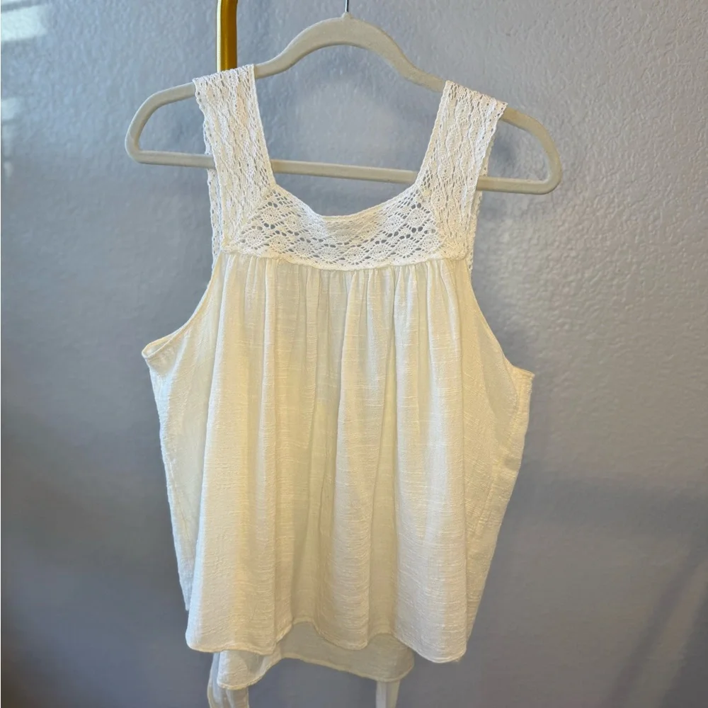 Madewell Elegant Ivory Crochet Women's Top - Picture 2 of 4